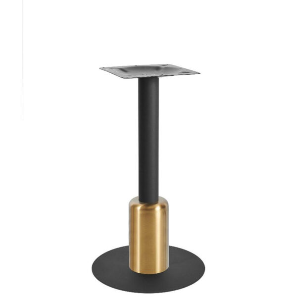 Nobis Furniture - Titan Small Round Black Table Base with Brass Sleeve