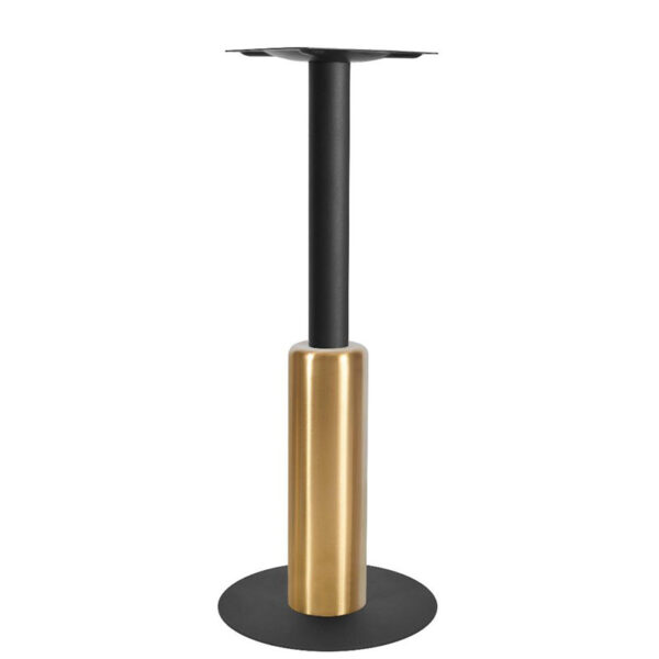 Nobis Furniture - Titan Small Round Black Table Base with Brass Sleeve