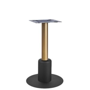 Nobis Furniture - Titan Small Round Brass Column Black Table Base with Black Sleeve