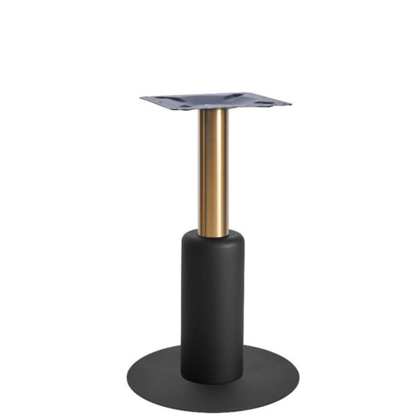 Nobis Furniture - Titan Small Round Brass Column Black Table Base with Black Sleeve