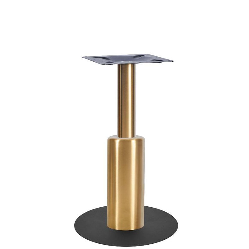 Nobis Furniture - Titan Small Round Brass Column Black Table Base with Brass Sleeve