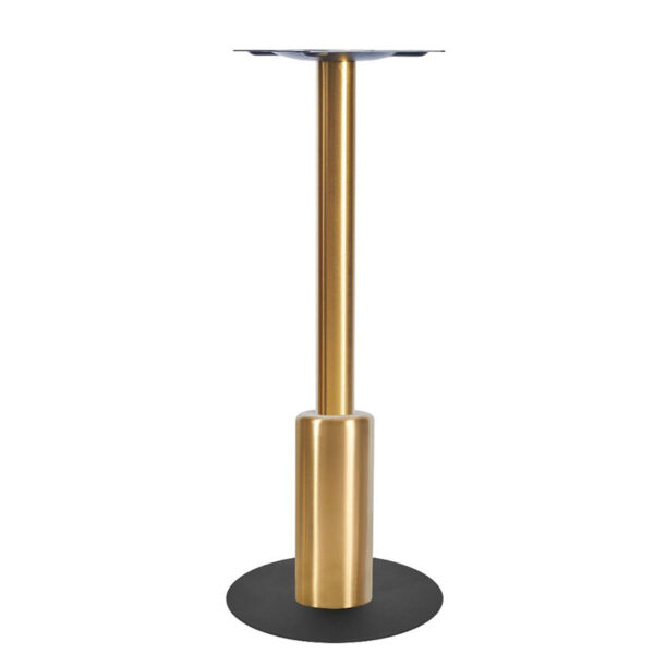 Nobis Furniture - Titan Small Round Brass Column Black Table Base with Brass Sleeve