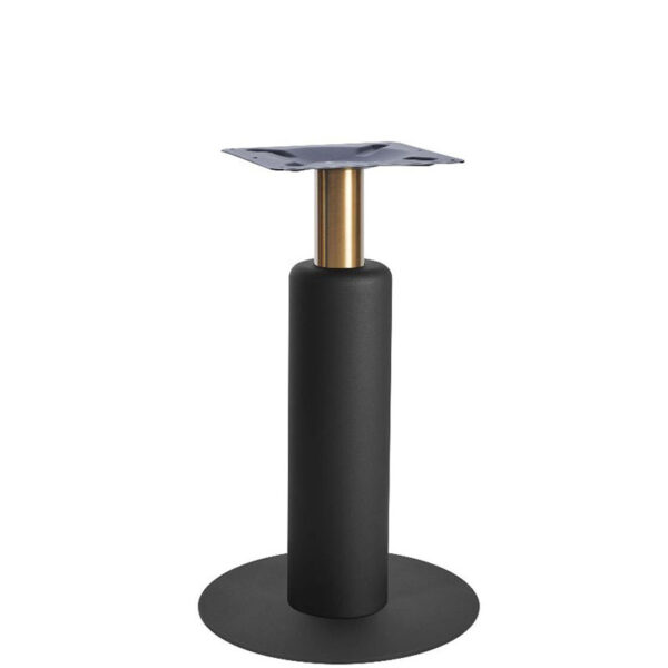 Nobis Furniture - Titan Small Round Brass Column Black Table Base with Black Sleeve