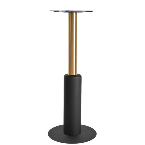 Nobis Furniture - Titan Small Round Brass Column Black Table Base with Black Sleeve
