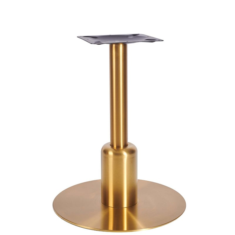 Nobis Furniture - Titan Large Round Brass Table Base with Brass Sleeve - Two Heights