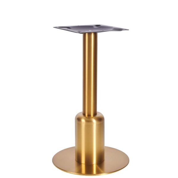 Nobis Furniture - Titan Small Round Brass Table Base with Brass Sleeve
