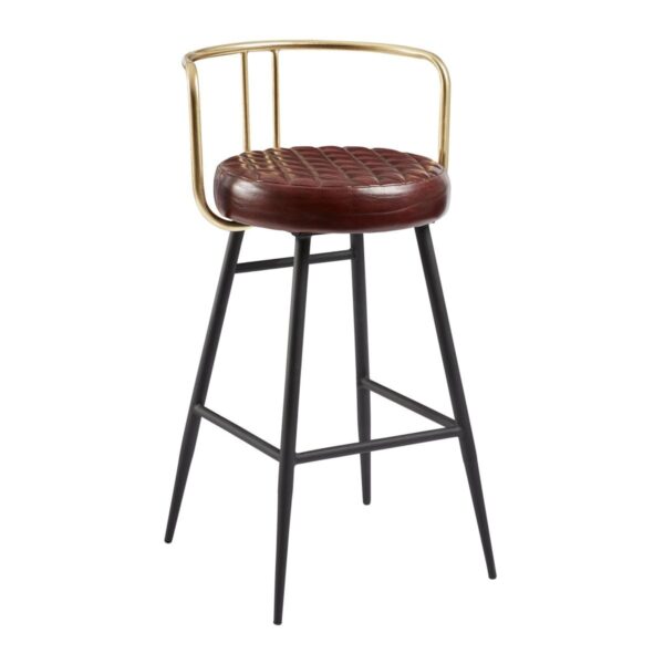 Nobis Furniture - Torino Cocktail Bar Stool- Red Wine Leather