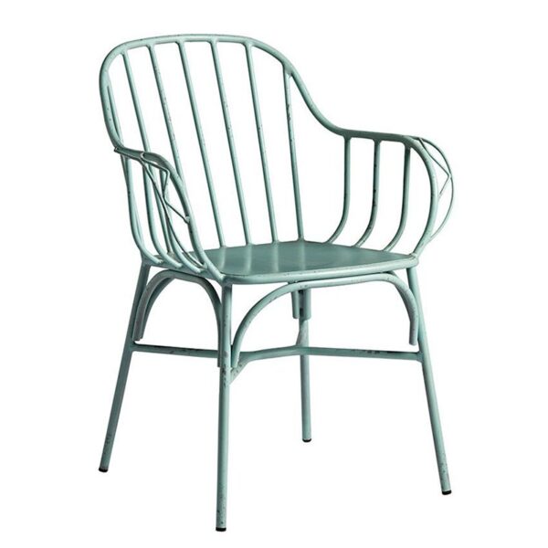 Nobis Furniture - Bloom Aluminium Retro Indoor or Outdoor Arm Chair - Light Blue