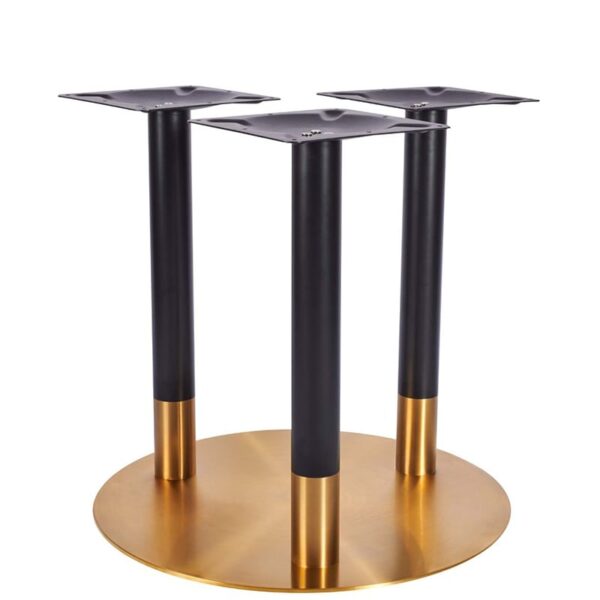 Nobis Furniture - Vello Colossus Round Table Base - Black and Brass - Dining Height