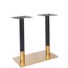 Nobis Furniture - Vello Twin Pedestal Black and Brass Table Base - Various Height