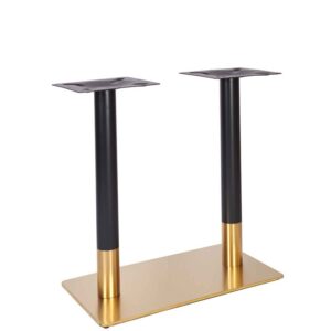 Nobis Furniture - Vello Twin Pedestal Black and Brass Table Base - Various Height