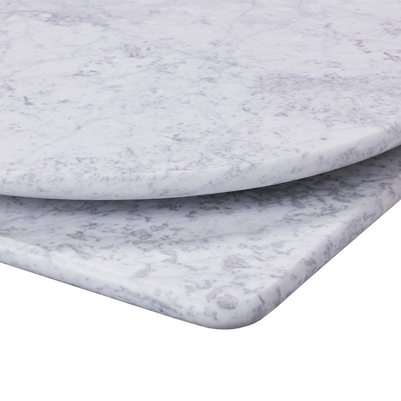 Nobis Furniture - Table Tops - White Carrara Genuine Marble Table Tops - White/Grey Stocked Sizes