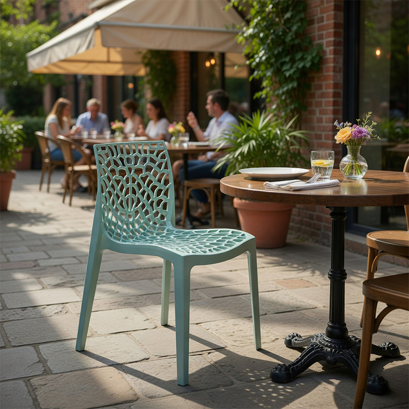 Zesi Outdoor Stacking Side Chair - 8 Natural Tones