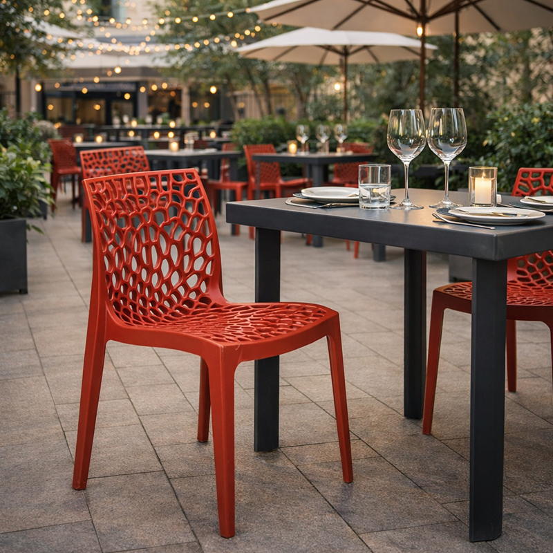 Zesi Outdoor Stacking Side Chair - 8 Bold Colours