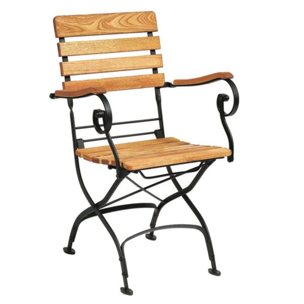 Nobis Furniture - Arch Wrought Iron Outdoor Folding Arm Chair