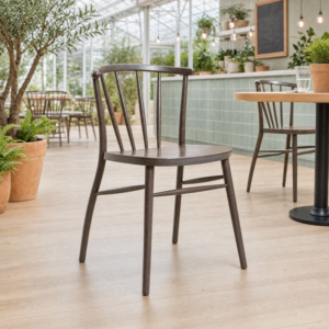 Astrid Scandi Style Spindle Back Side Chair in Garden Centre Cafe