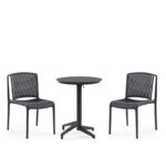 Nobis Furniture - Next Day Blink Side Chair with Cuba Outdoor Dining Set - 2 Seater Set