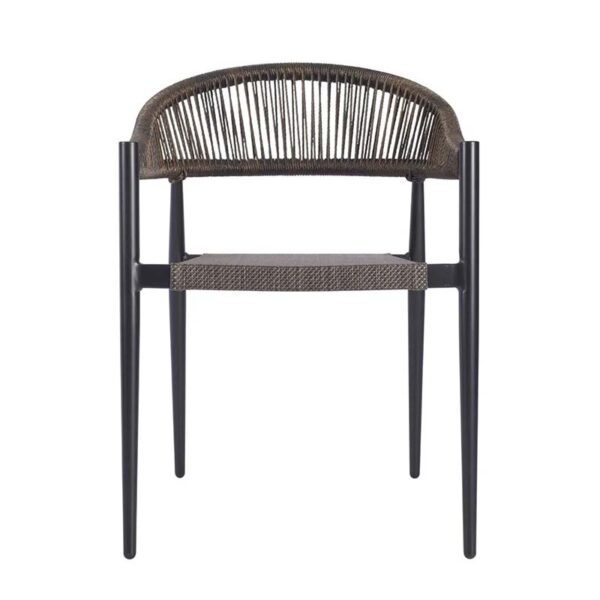 bronze wicker weave arm chair back nobis furniture