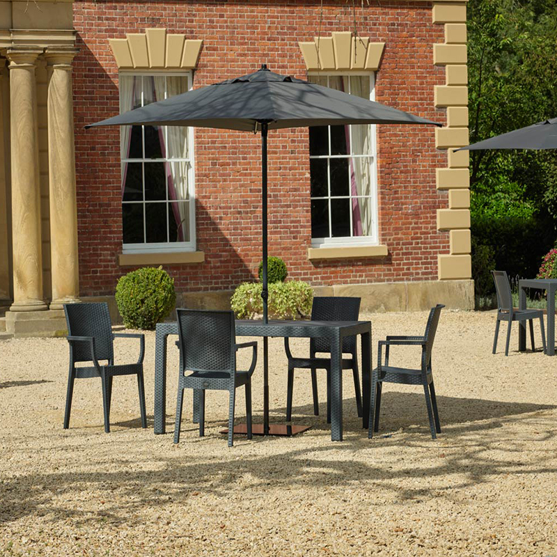 Canterbury Large Outdoor Dining Set - 6 Seater Table & 4 Arm Chairs