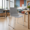 Carve Skid Frame Side Chair in Grey, in Student communal area