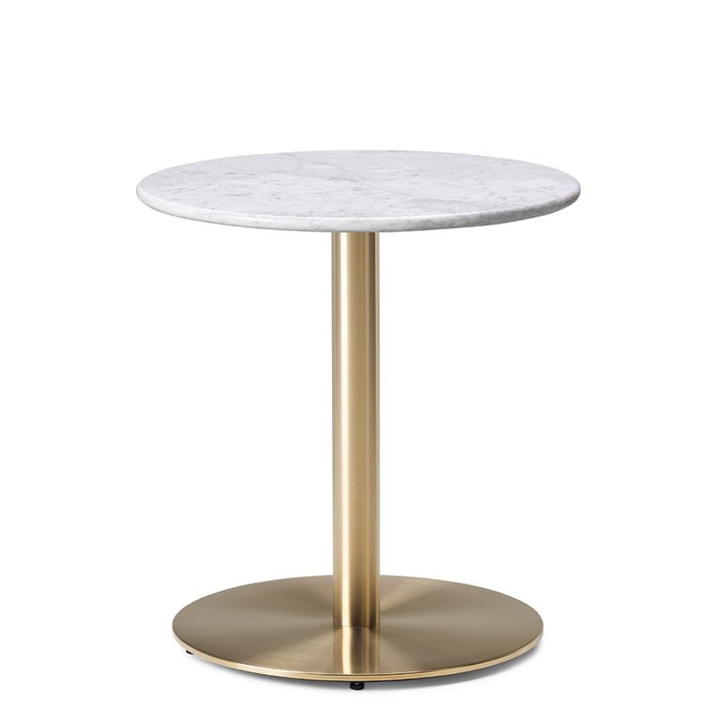 Next Day Champagne Genuine Marble Round Dining Table - 3 Top Sizes