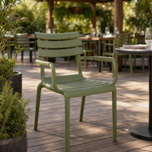 EcoRelax Outdoor Stacking Arm Chair – 4 Modern Colours