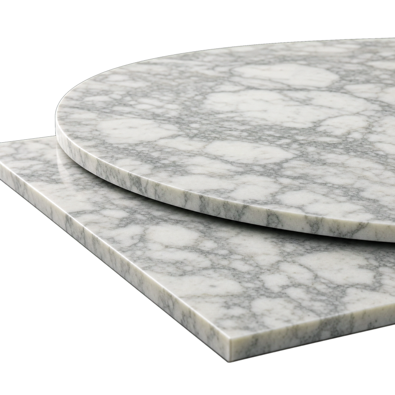 Arabescato Marble Table Top 20mm White Grey