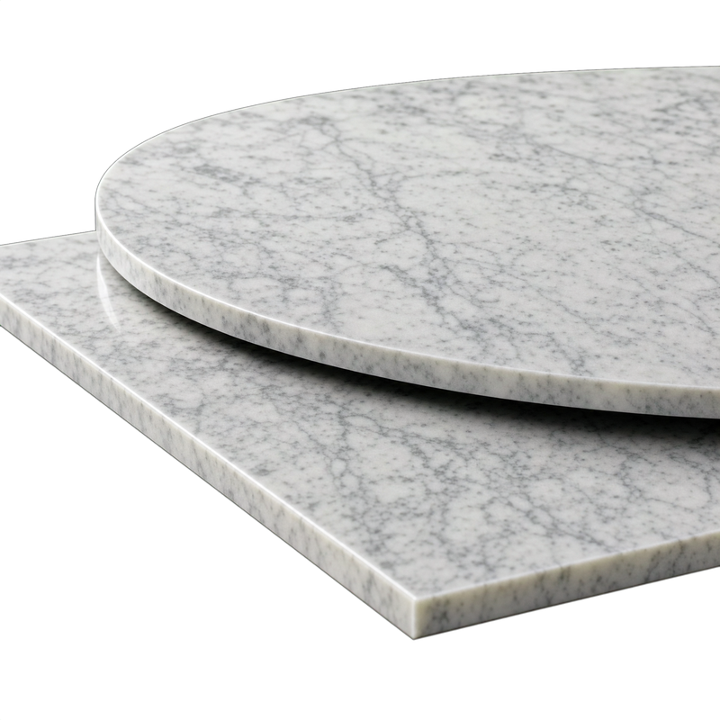 Carrara Marble Table Top 20mm White Grey
