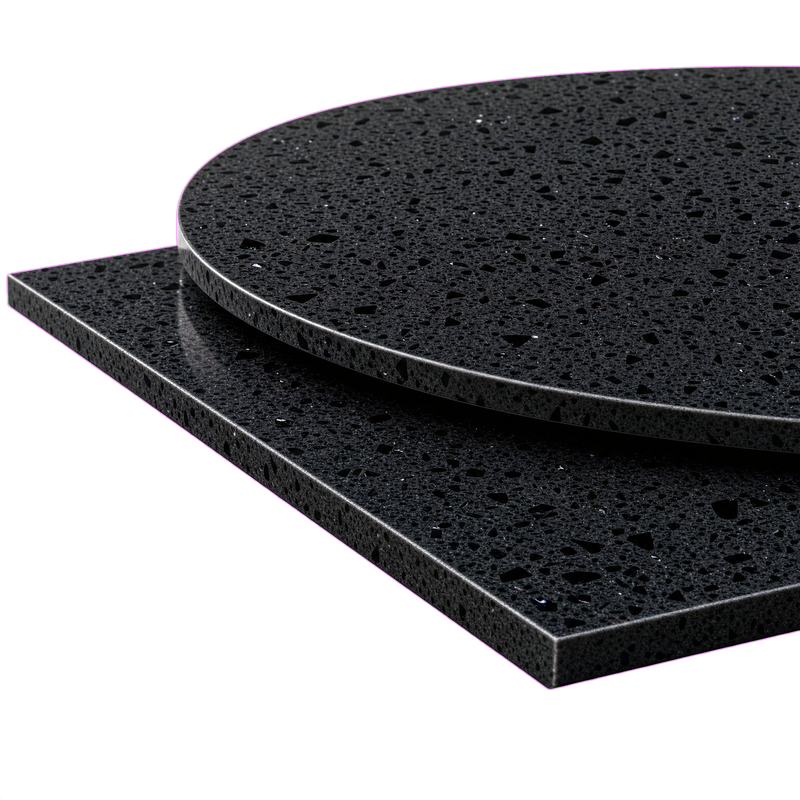 Starlight Black Quartz Table Top 20mm Black Mirror Chip