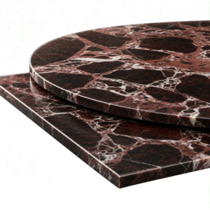 Rosso Levanto Marble Table Top 20mm Burgundy White