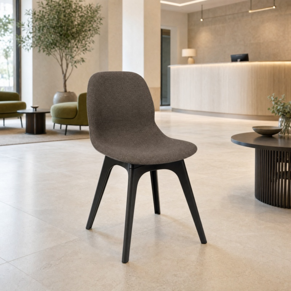 Shoreditch Grey Upholstered Side Chair – Black Frame, Crib 5 Contract Chair in hotel lobby area
