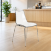 Sleek Stacking Café Chair – Modern Multi-Purpose Chair with Chrome Frame