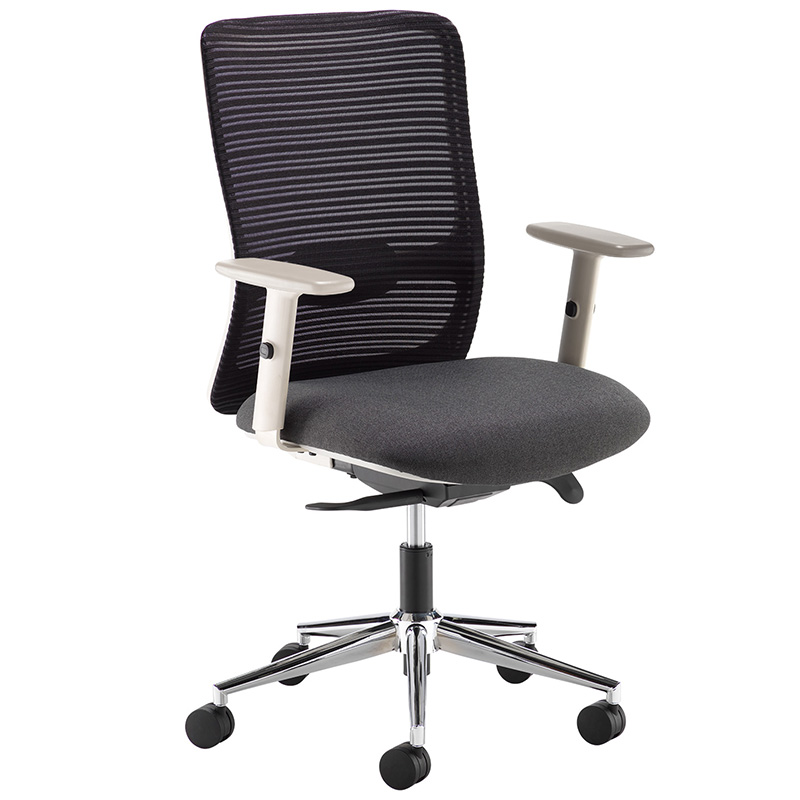 Arcade Mesh Back Task Chair with Grey Frame and Chrome Base