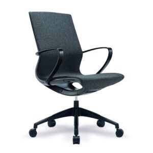 Saturn Black Fabric Executive Office Chair with Fixed Arms