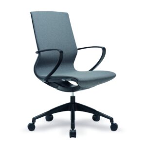 Saturn Grey Fabric Executive Office Chair with Fixed Arms