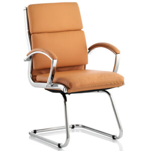Bromley Medium Back Cantilever Visitors Chair With Arms - Tan
