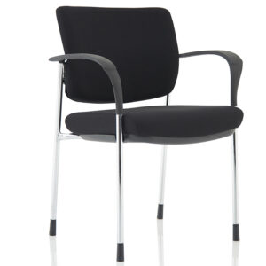 Brunswick Black Fabric Back Visitor Chair - Chrome Frame