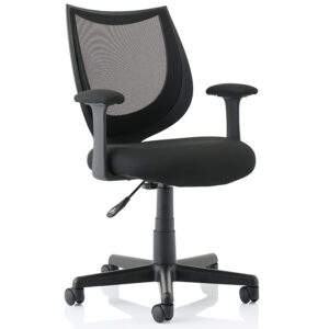 Camden Medium Back Mesh Task Chair – Black Finish with Fixed Arms