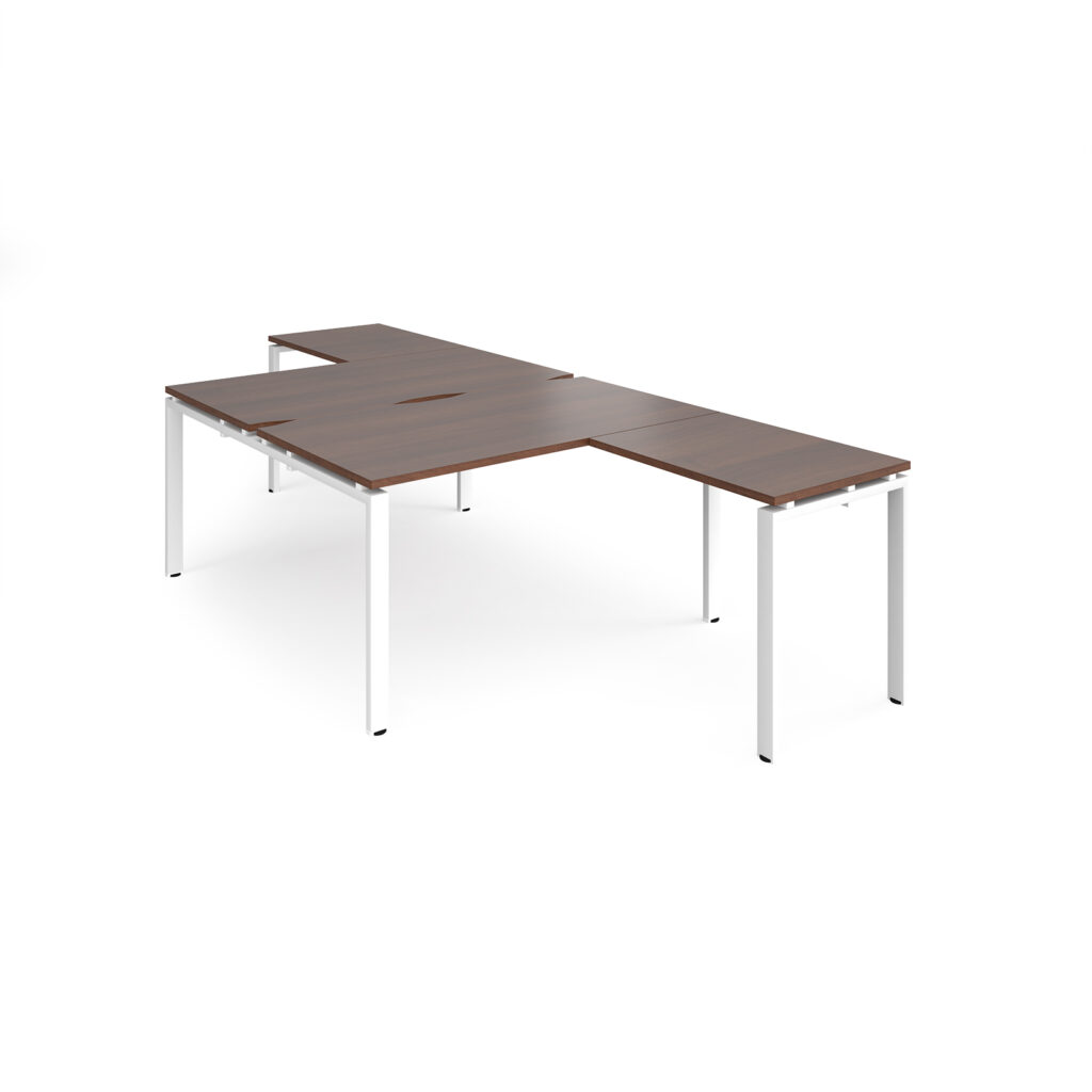 Connect II Bench Desks back to back desk with return