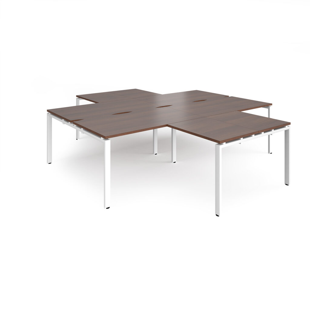 Connect II Bench Desks 4 Desk Cluster with Returns
