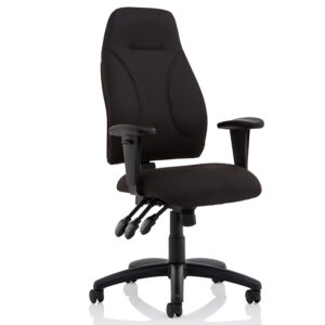 Esme Black Fabric Posture Chair With Height Adjustable Arms