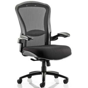 Houston Heavy Duty Mesh Back Task Chair with Arms – Black Fabric Seat