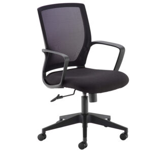Jonas Mesh Back Operator Chair with Fixed Arms - Black