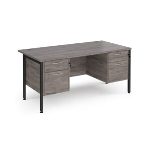 Porto 25 H-Frame Straight Desk with 2 x 2 Drawer Pedestals - 800mm Deep