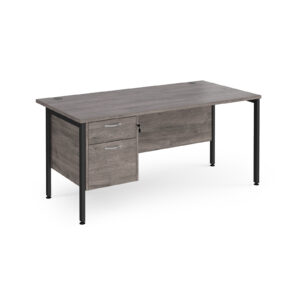 Porto 25 H-Frame Straight Desk with 2 Drawer Pedestal - 800mm Deep