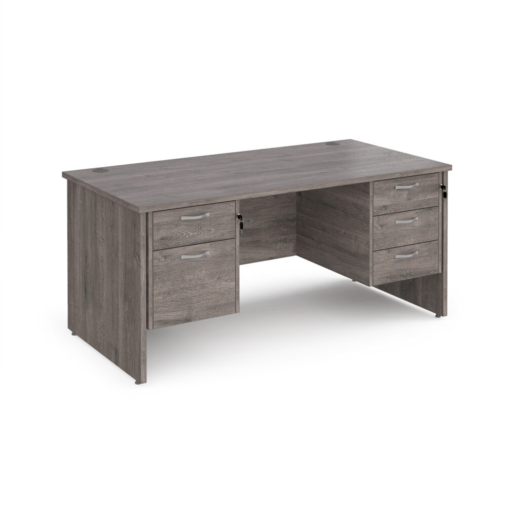 Porto 25 Straight Desk with 2 and 3 drawer Pedestals and Panel End Leg - 800mm Deep