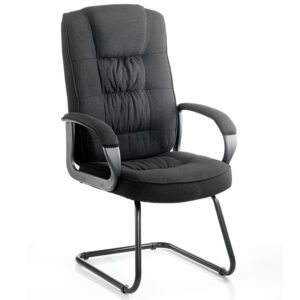 Jenson Deluxe Black Fabric Black Cantilever Visitor Chair with Arms
