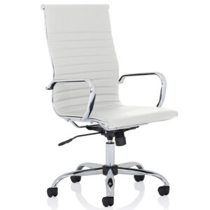 Nola High Back White Bonded Leather Executive Chair