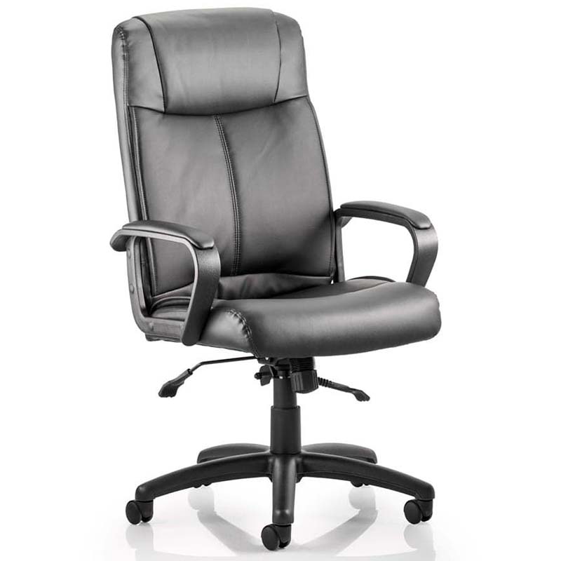 Plaza Managers Chair Black Soft Bonded Leather with Arms