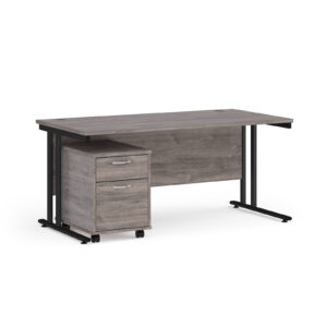 Porto 25 Straight Desk with 2 Drawer Pedestal - 1200mm x 800mm